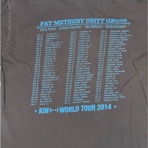 Pat Metheny Unity Group Kin World Tour 2014 Graphic T-shirt Women Medium Black - Picture 5 of 7
